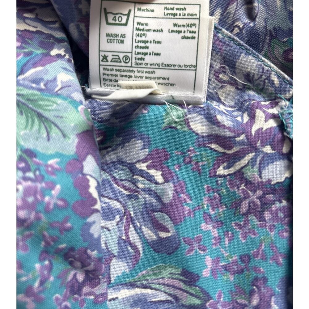 Laura Ashley Vintage Cotton Floral Dress Womens US 10 Colorful 80s Cottagecore - Picture 10 of 10